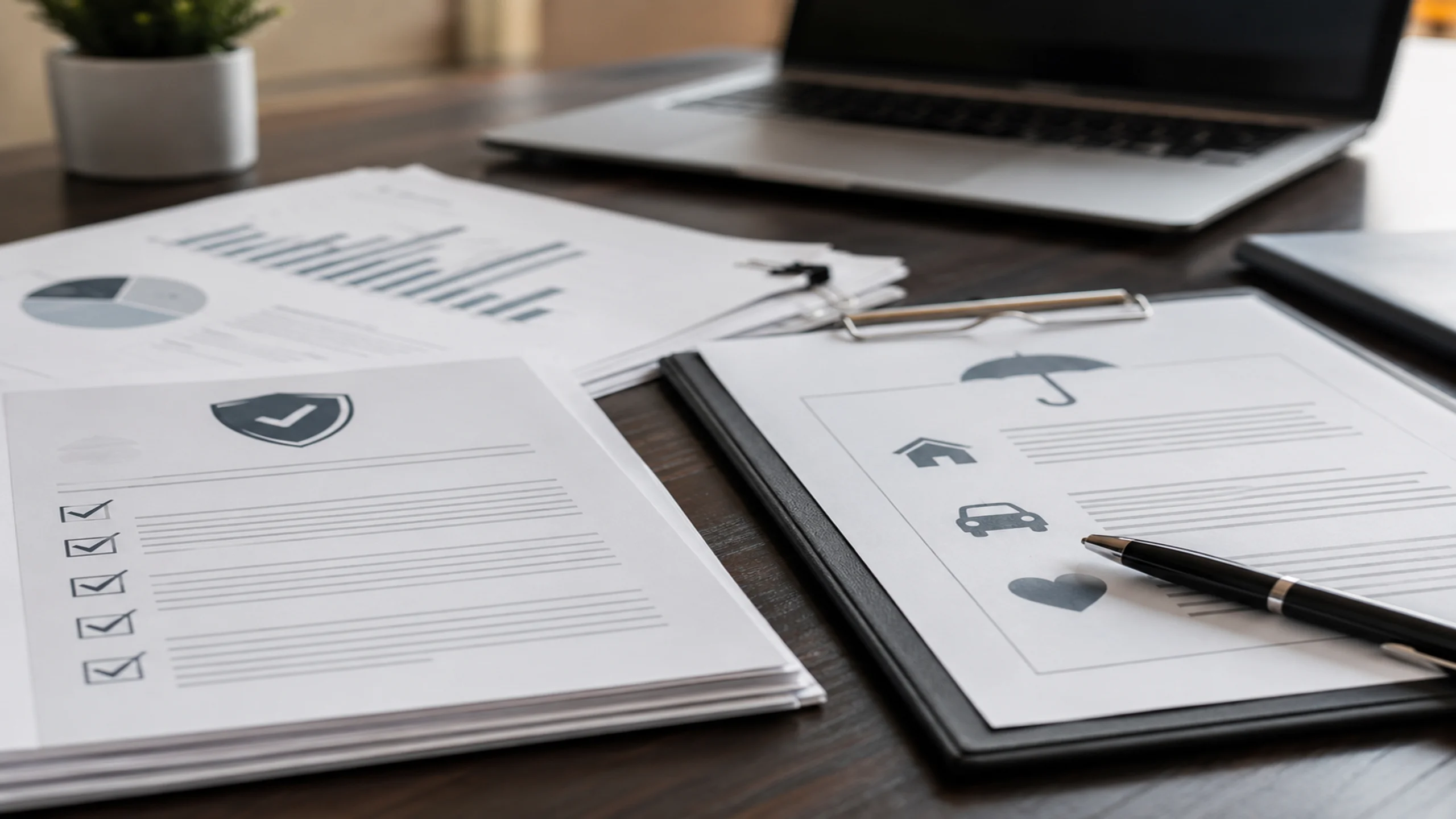 Checklist et dossier de sûreté posés sur un bureau, illustrant les exigences d'une assurance événementiel